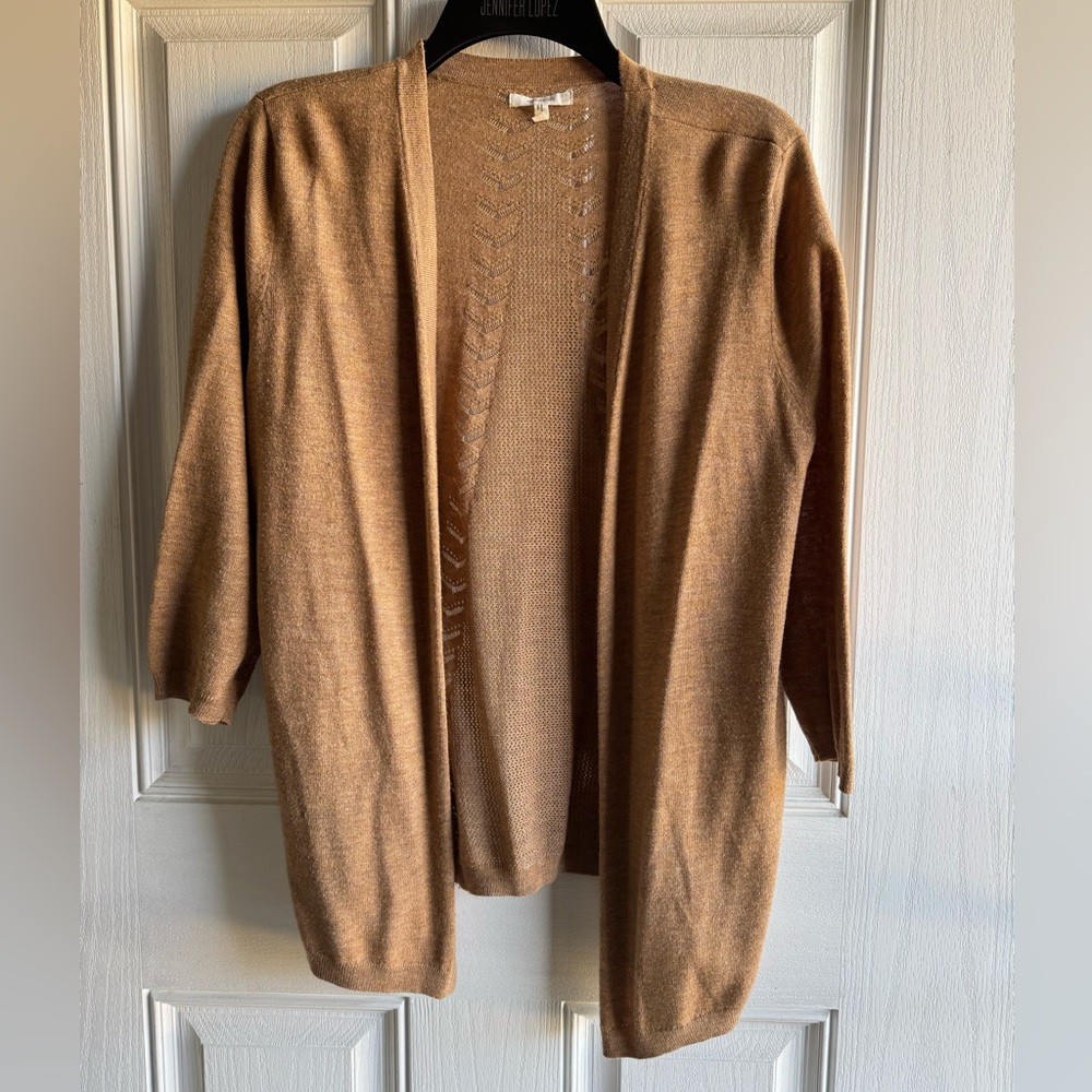 Maurices Tan Open-Front Cardigan
